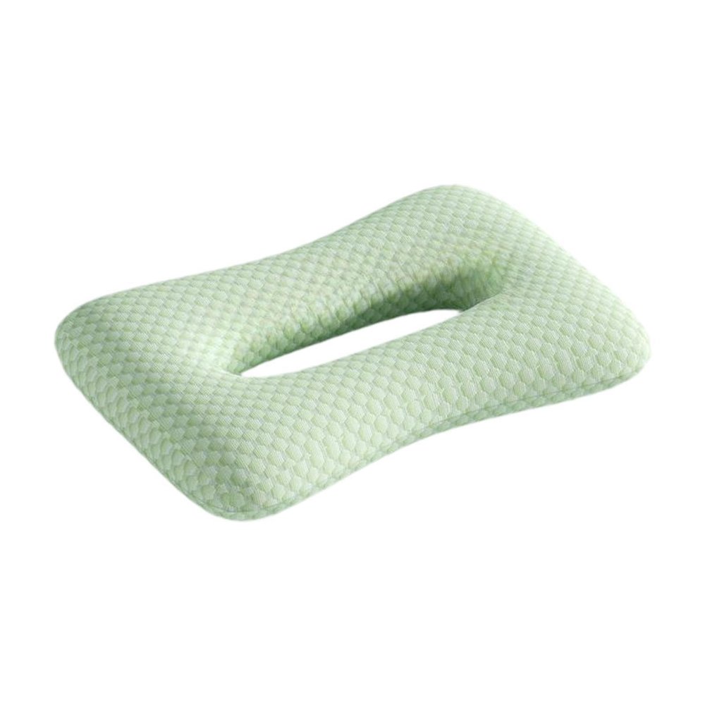 budiniao Ear Protection Pillow, Handmade Polyester Cotton, Soft and Breathable, for Side Sleeping, Green, 54 x 36 x 10 cm