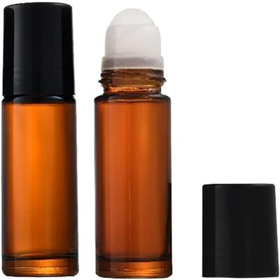 Zcccc 2-Pack 50 mL Brown Glass Roller Bottles