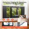 VEVOR Cat Door for Windows, Adjustable for 686–813 mm Widths, 4-Way Locking, Aluminum Frame, Transparent Glass, Magnetic Closure, Black view 4