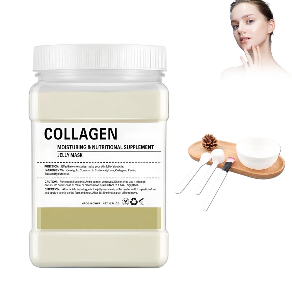 Professional Jelly Facial Mask, Hydrating Peel-Off Natural Gel Mask for Deep Hydration and Glow, Collagen