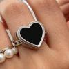 Heart-Shaped Vintage Lip Balm Ring with Secret Compartment view 3