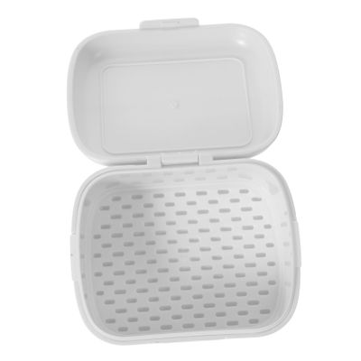 SKISUNO Portable White PP Denture Case for Outdoor Use