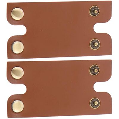 Shaver Head Covers, 2-Pack, Brown, Faux Leather and Iron