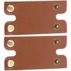 Shaver Head Covers, 2-Pack, Brown, Faux Leather and Iron view 1