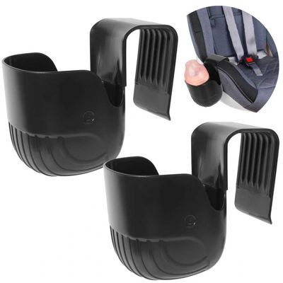 Storchenbeck Universal Cup Holders for Car Seats, Strollers & Wheelchairs, 2-Pack (Black)