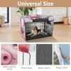 Cute Pig with Bow Dog Crate Cover, Durable Cover with Mesh Windows, Reduces Barking, Small view 4