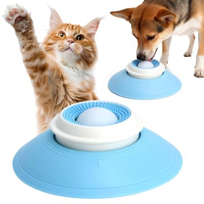 Dog Lick Toy with Suction Cup and Rotating Treat Ball