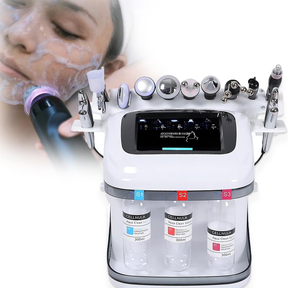 MINHUIJIHUI 10-in-1 Aqua Beauty Device, Professional Hydrogen-Oxygen Machine with 10 Attachments