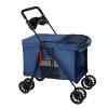 Foldable Dog and Cat Stroller, Blue, 95 x 75 x 49 cm view 1