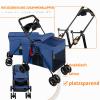 Foldable Dog and Cat Stroller, Blue, 95 x 75 x 49 cm view 2
