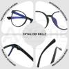 ALKAHE Retro Round Myopia Glasses, Blue-Light Filter, Metal-Free, Transparent Green, -2.0 view 4