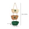 Odorkle 3-Tier Hanging Storage Basket, Cotton Rope, Christmas Tree Design, Beige-Khaki-Green view 2