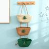 Odorkle 3-Tier Hanging Storage Basket, Cotton Rope, Christmas Tree Design, Beige-Khaki-Green view 3