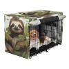 Cartoon Sloth Branches Dog Crate Cover with Mesh Windows view 2