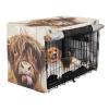 Highland Cow Tongue-Sticking-Out Dog Crate Cover with Mesh Windows, UV-Resistant, Large view 2