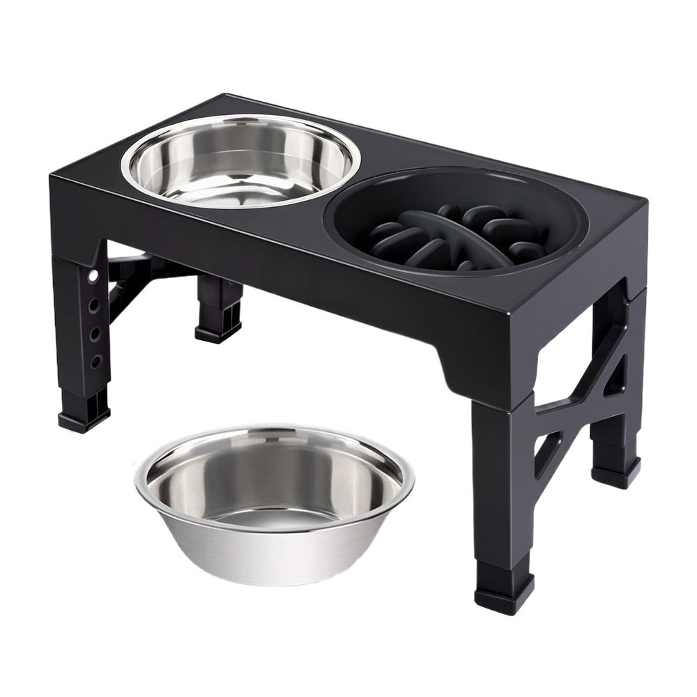 Elevated Dog Bowls with 5-Level Adjustable Stand
