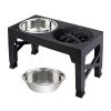 Elevated Dog Bowls with 5-Level Adjustable Stand view 1