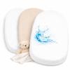 2x Bassinet Fitted Sheets, 100% Cotton + 1x Waterproof Mattress Protector, 3-Piece Set, Compatible with Chicco and Kinderkraft, White/Vanilla, 43 x 83 cm view 1