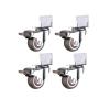4-Pack 1.5/2-Inch Side-Mount Casters, L-Shaped Rubber Wheels for Furniture (1.5-Inch, 4 Brakes) view 1