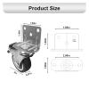 4-Pack 1.5/2-Inch Side-Mount Casters, L-Shaped Rubber Wheels for Furniture (1.5-Inch, 4 Brakes) view 3