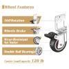 4-Pack 1.5/2-Inch Side-Mount Casters, L-Shaped Rubber Wheels for Furniture (1.5-Inch, 4 Brakes) view 4