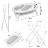 Foldable Baby Bathtub with Stand and Thermometer, Maximum 20 kg, XXL, Birth to 3 Years, 85 x 47 x 85 cm, Gray (Style 1) view 3