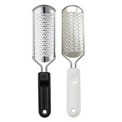 PRETYZOOM Professional Stainless Steel Foot Files, 2-Pack, Double-Sided Callus Removers for Dry and Wet Skin