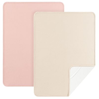 Susurration 2-Pack Waterproof Bed Pads, 75 x 90 cm, Washable, Soft, Apricot Powder