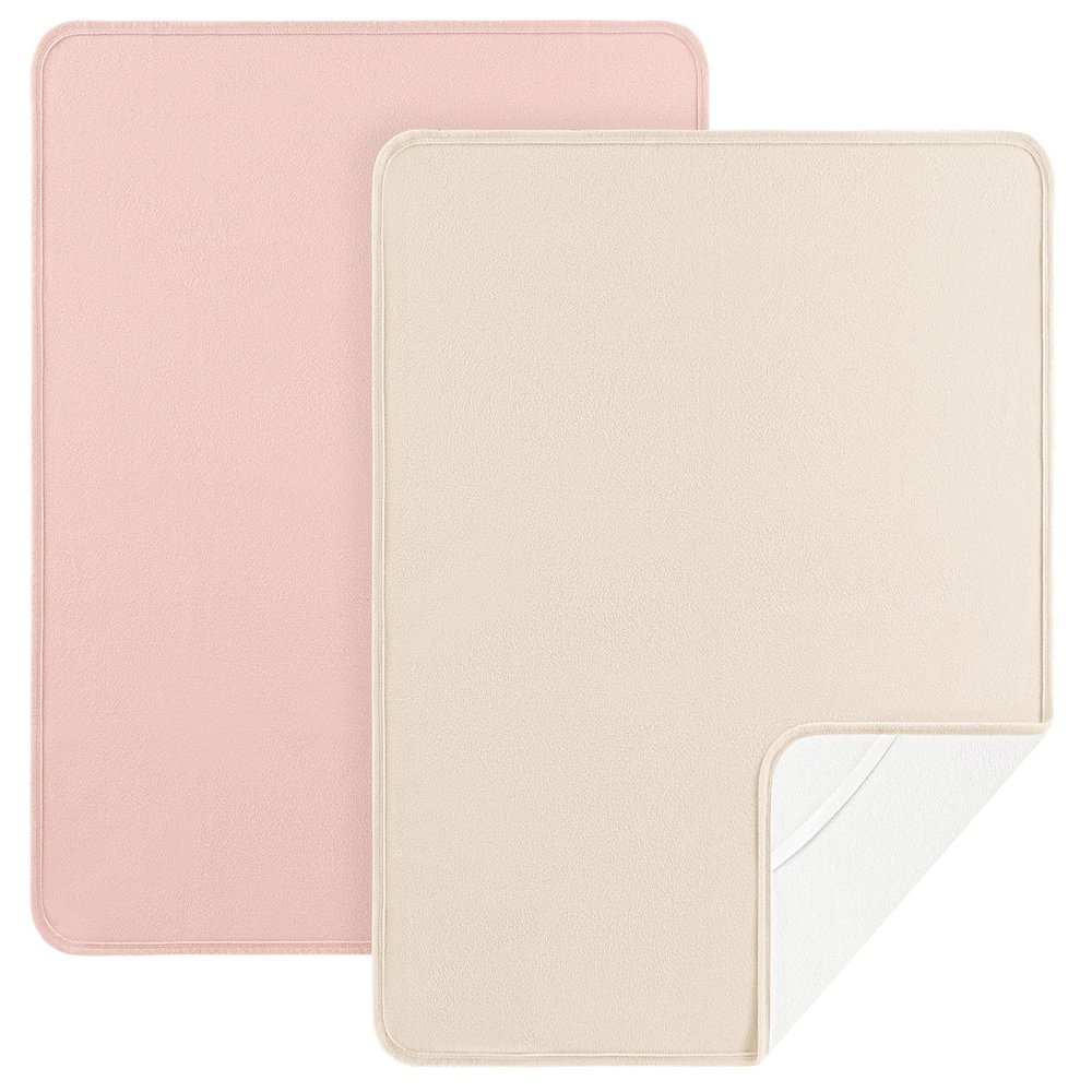 Susurration 2-Pack Waterproof Bed Pads, 75 x 90 cm, Washable, Soft, Apricot Powder