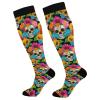 Women's Skull and Sunflower Travel Compression Socks view 1