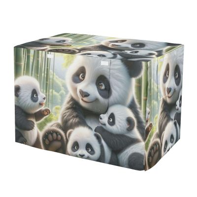 Wind-Resistant Cover for Dog Crates with Cute Panda Forest, Universal Size, Fits Pet Crates, Size XL