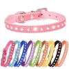 Rhinestone Dog Collar, Cute Crystal Diamond Cat Collar, Soft PU Collar for Kittens and Puppies, Adjustable (Brown, L) view 4