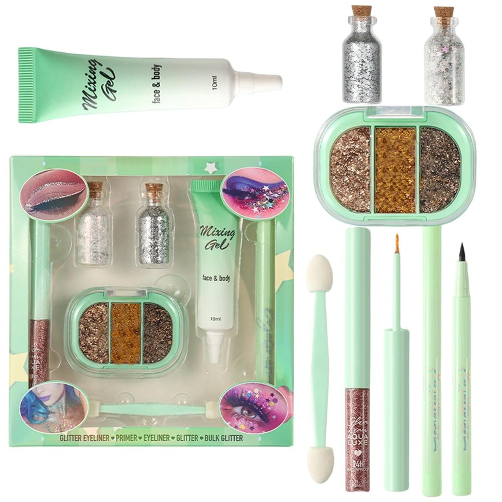 Waterproof Makeup Set with Liner and Shimmer Eyeshadow