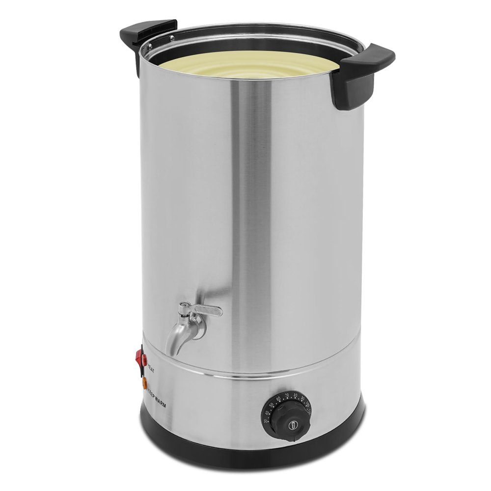 HazLope Wax Melter, 15 L, 304 Stainless Steel, 1800 W, Double-Wall, 30–110°C, Silver