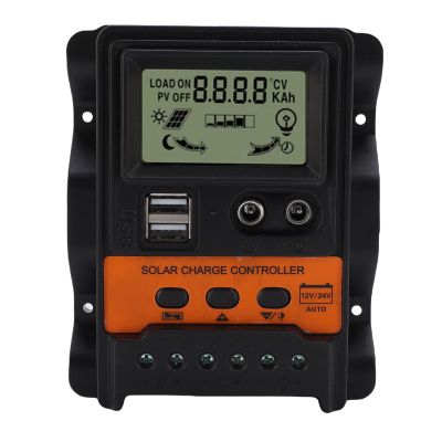 12V/24V Solar Charge Controller with Dual USB and DC Outputs