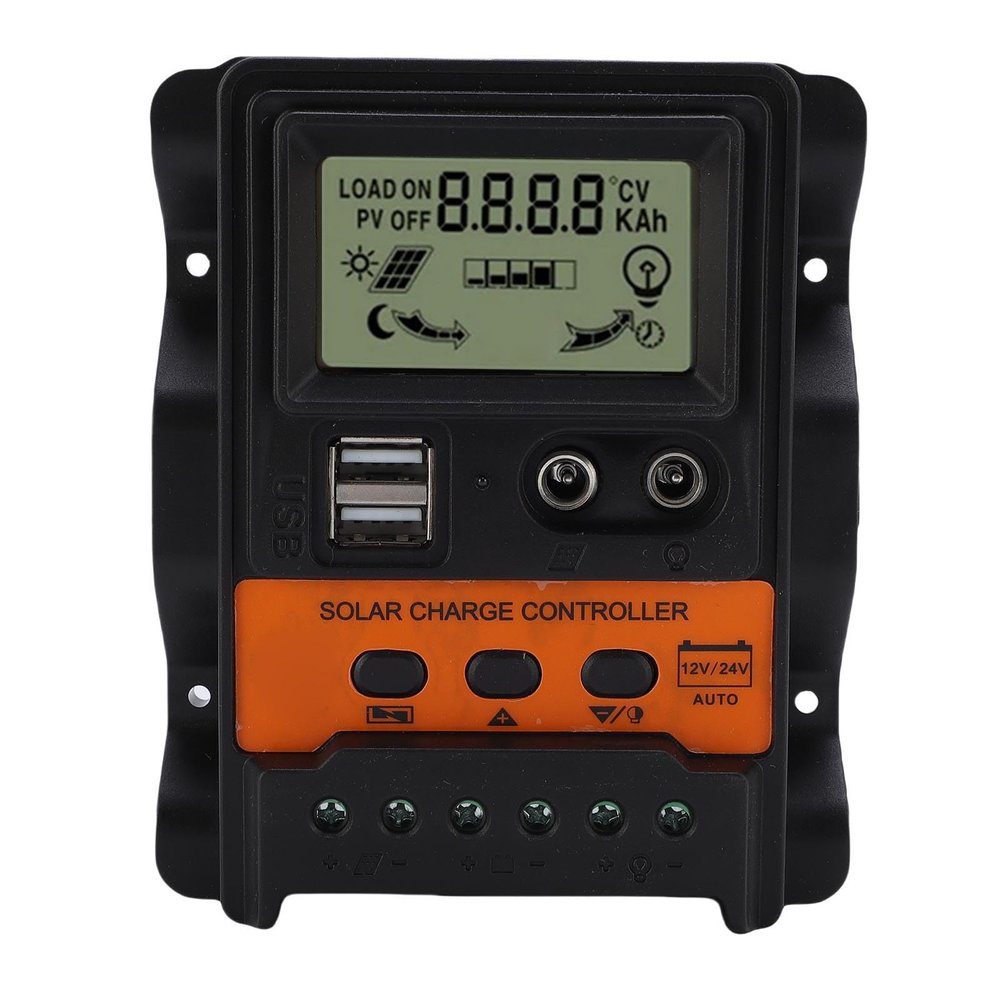12V/24V Solar Charge Controller with Dual USB and DC Outputs