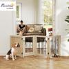 PawHut Freestanding Folding Dog Gate, 4 Panels, 27.5" H x 80.7" W, Oak view 2