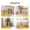PawHut Freestanding Folding Dog Gate, 4 Panels, 27.5" H x 80.7" W, Oak view 3