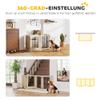 PawHut Freestanding Folding Dog Gate, 4 Panels, 27.5" H x 80.7" W, Oak view 4