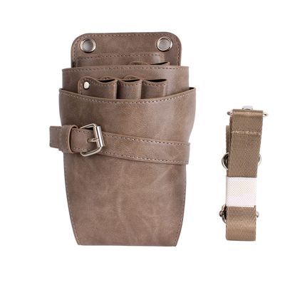 Professional Scissor Bag, Hair Tool Bag, Barber Salon Tool Case and Belt (Khaki)