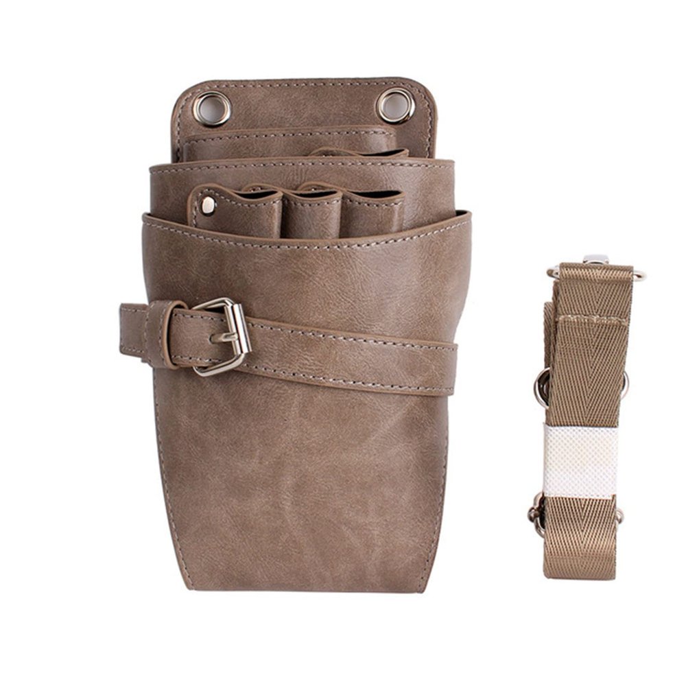 Professional Scissor Bag, Hair Tool Bag, Barber Salon Tool Case and Belt (Khaki)