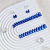 KQueenest Short Press-On Nails, Pastel Blue Cat-Eye, Round, 30-Piece Set view 3