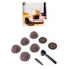 Eujgoov Reusable Coffee Pod Set, 5-Piece Refillable Capsules with Lids, Spoon and Brush for Nestle Machines, Coffee Color view 2