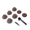 Eujgoov Reusable Coffee Pod Set, 5-Piece Refillable Capsules with Lids, Spoon and Brush for Nestle Machines, Coffee Color view 3