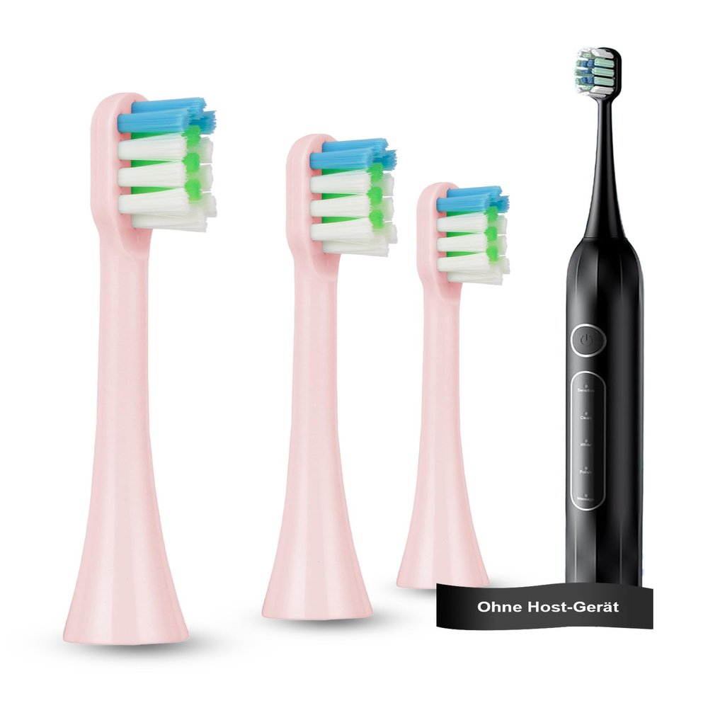 OAZSWGG Replacement Brush Heads for SIRRBTER Electric Toothbrush, 3-Pack, Soft Bristles, Deep Cleaning (Pink)