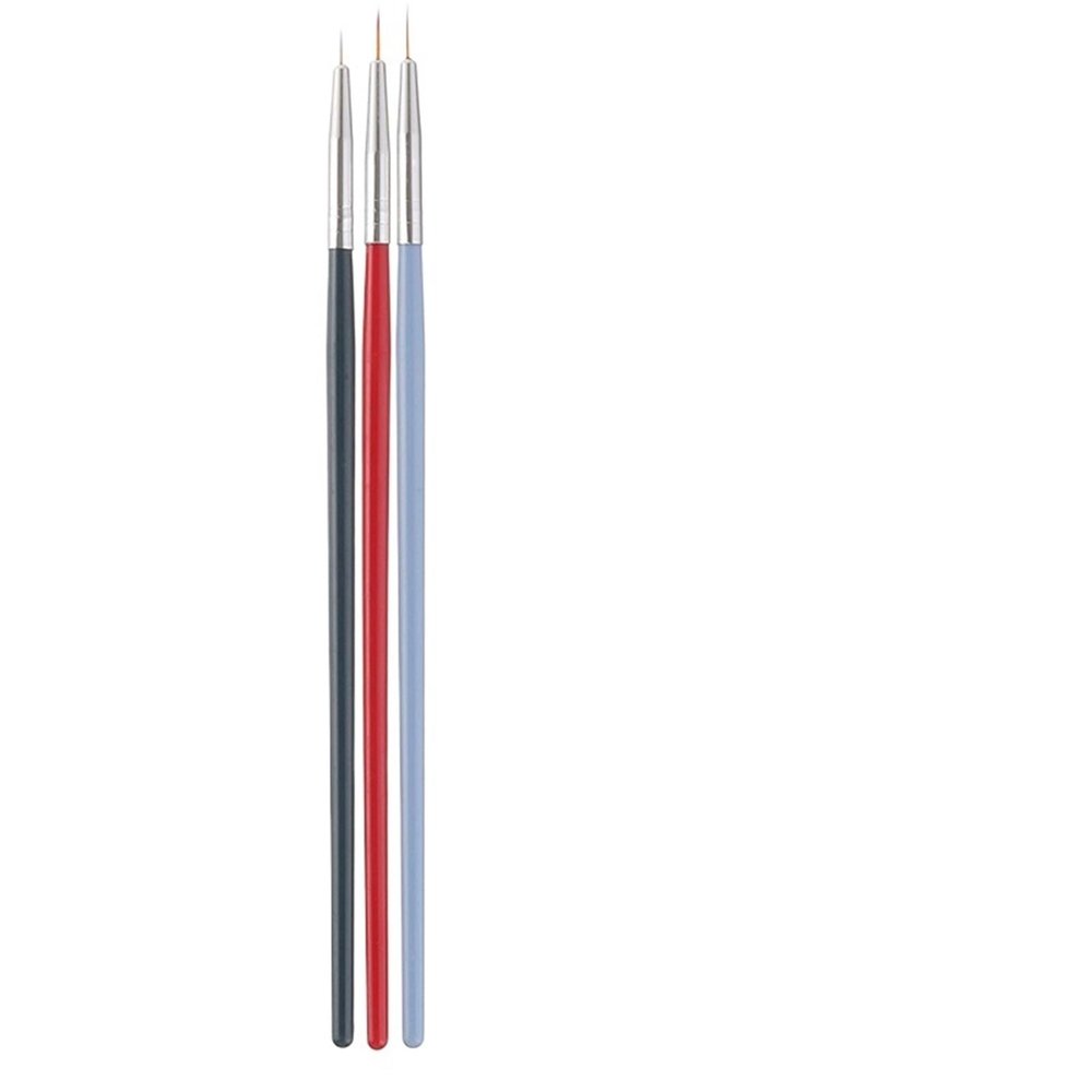3-Piece Nail Art Brush Set for Fine Lines, Color 16