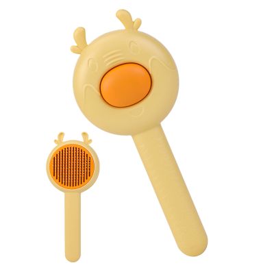 2-in-1 Dog Grooming Brush and Detangling Comb with Release Button
