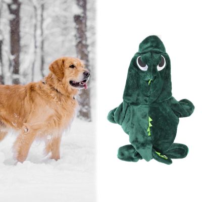 Cute Winter Dinosaur Dog Clothing for Small Dogs, Fleece Hooded Sweater Outfit, Warm Puppy Jacket, XS–L (XL)