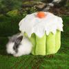 Cake-Shaped Hanging Warm Nest Bed for Rabbits and Small Pets view 3