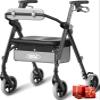 VOCIC Z11 Foldable Lightweight Rollator with Seat, 172 kg Capacity, Narrow for Indoor Use view 1